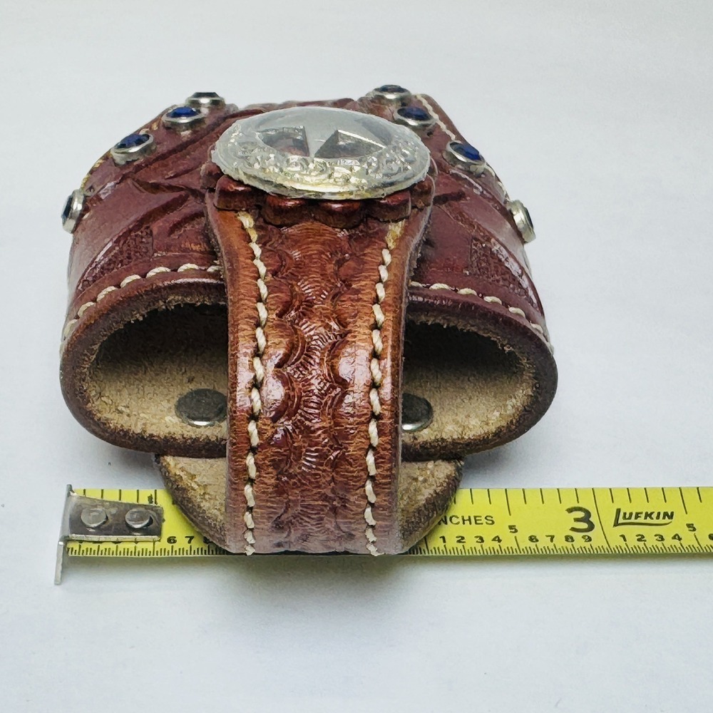 Vintage Flip Phone Leather and Jeweled Cell Phone Holster Southwest Western - Picture 10 of 10